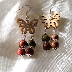 Women's Tribal Earring Butterfly Moroccan  Handmade Unique Vegan